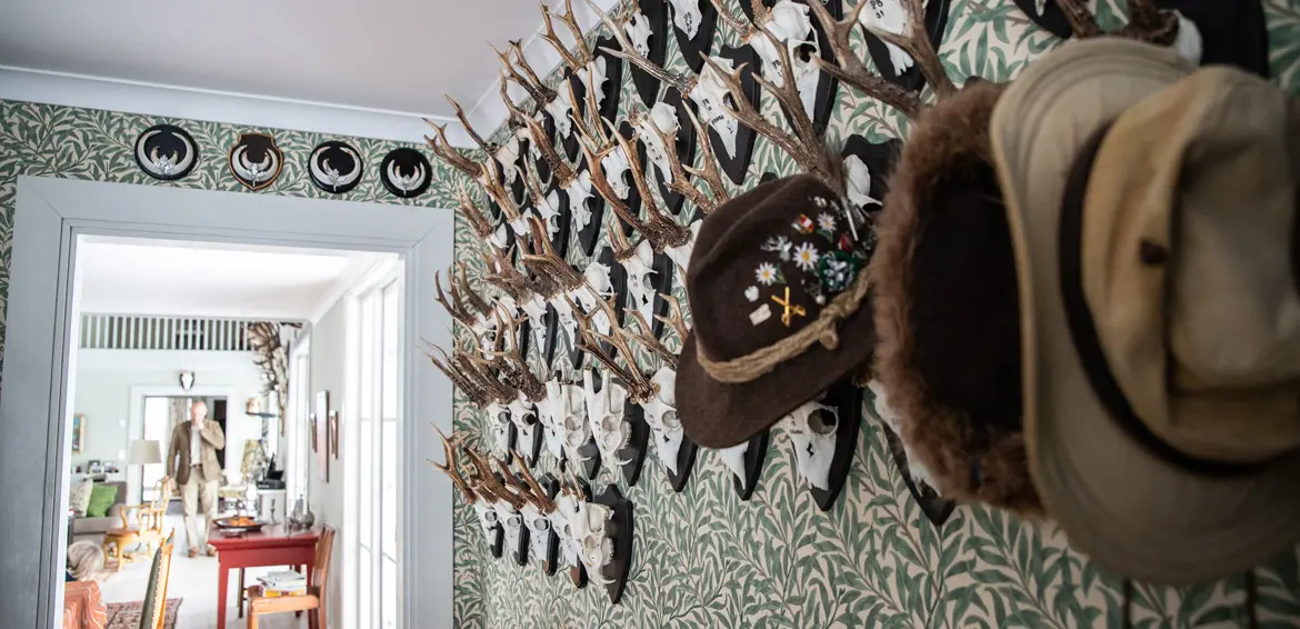 Jakttroféer hos paret Bredelius. Foto: Felicia Yllenius